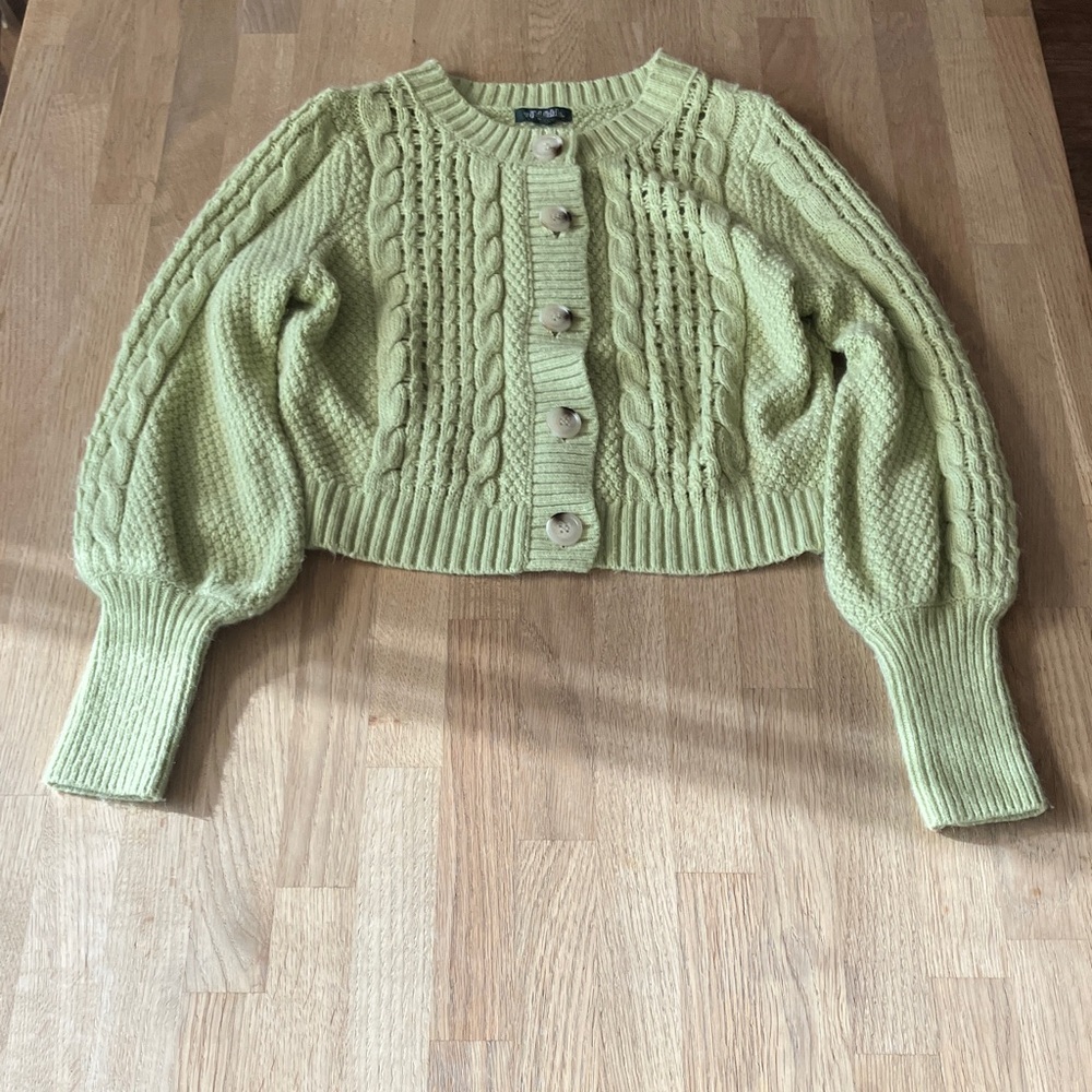 YK2 Wild Fable Light Green Cable Knit Cardigan